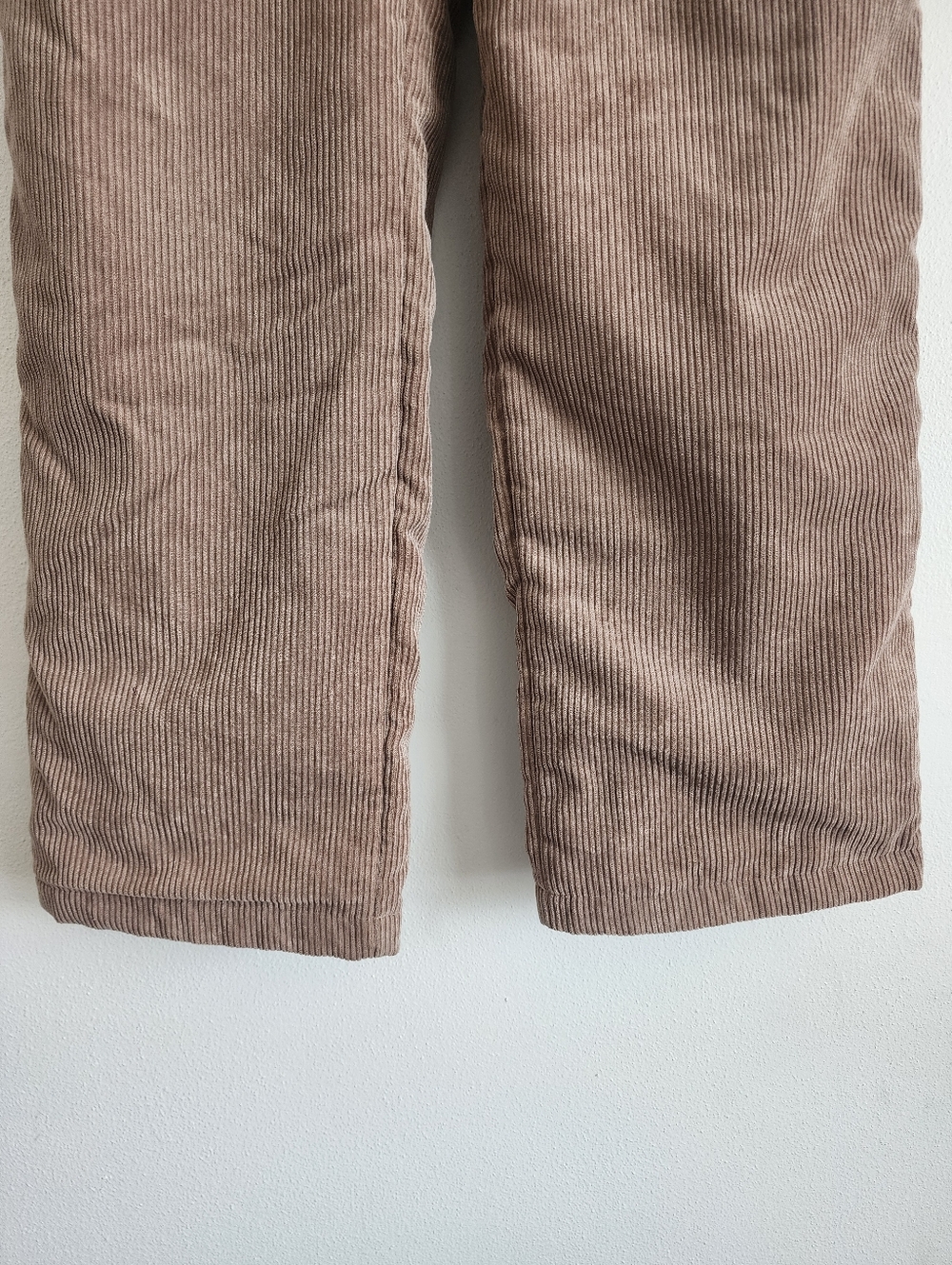 Fleece Lined Corduroy Pants High Waist Wide Leg Tan M Dazy Camel Academia Preppy - Picture 4 of 10